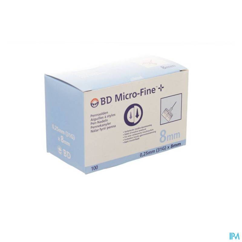 BD MICROFINE+ AIG. STYLO TW 8,0MM 31G 100 320792