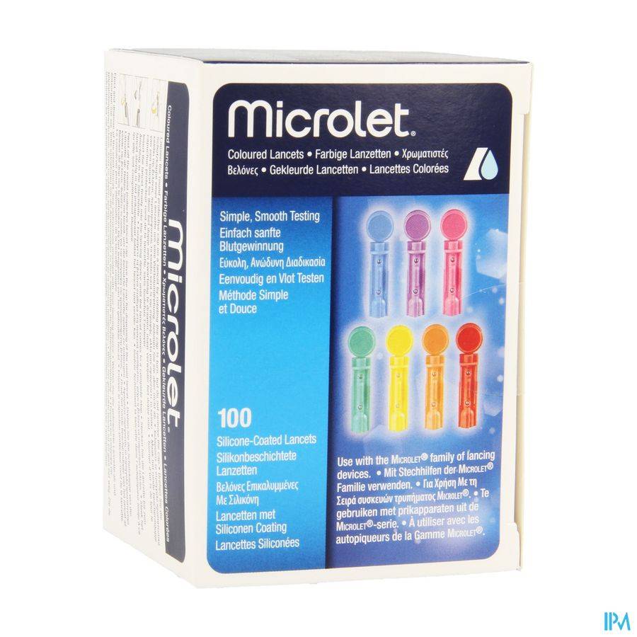 ASCENCIA MICROLET LANCETTES STER COULEUR 100