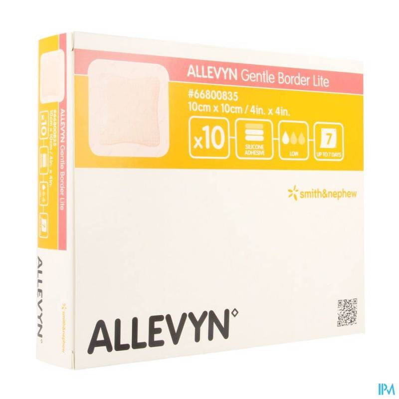 Allevyn Gentle Border Lite 10x10cm 10 Stuks