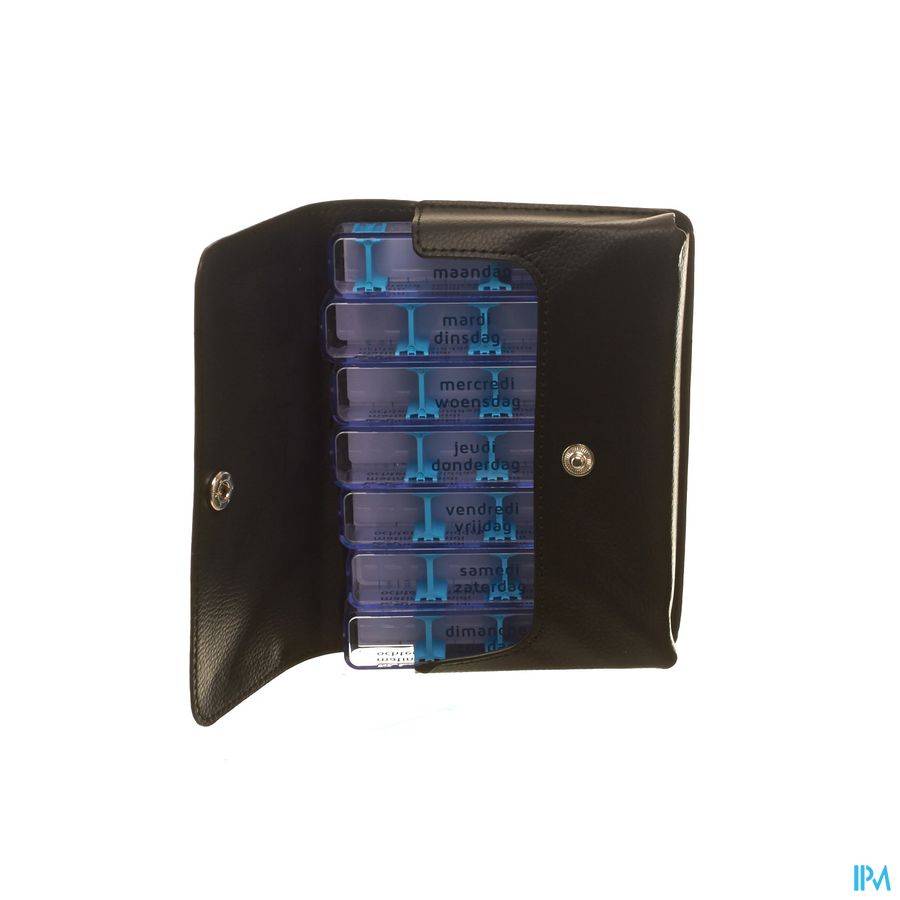 MEDIDOSE LEATHERETTE PILULIER DE POCHE BLEU