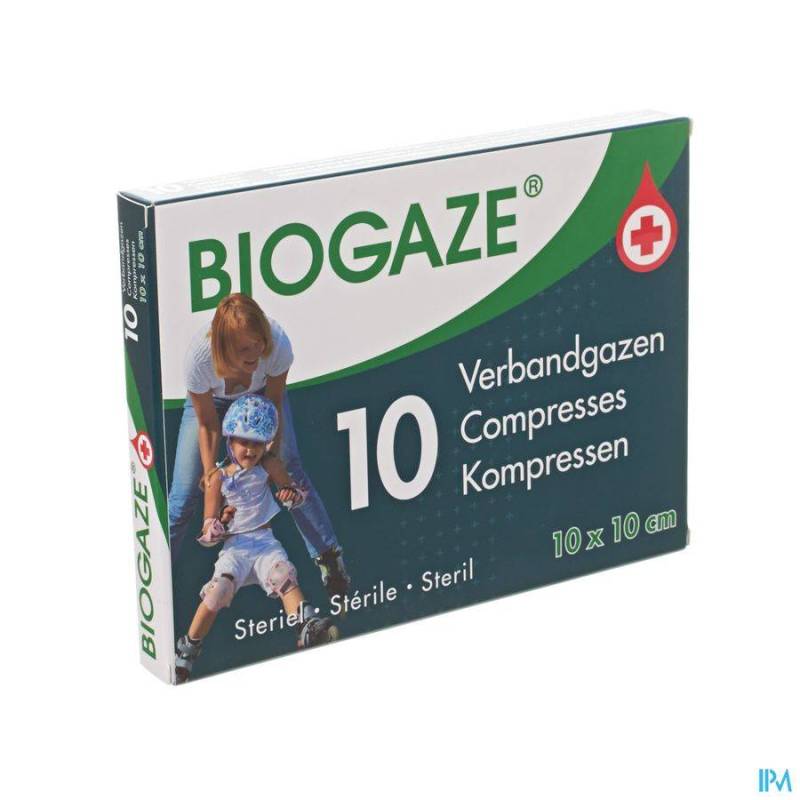 BIOGAZE COMPRESSE IMPREGNEE 10X10CM 10