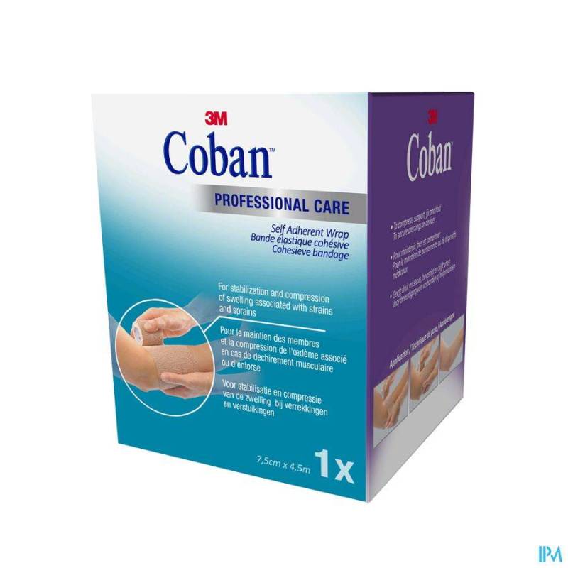 COBAN 3M BANDAGE ELAST TAN 7,5CMX4,57M ROUL. 1583P