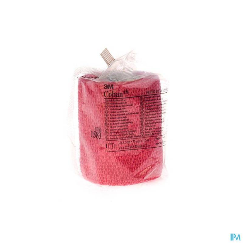 COBAN 3M BANDAGE EL. RED ROUL. 7,5CMX4,57M 1583/R