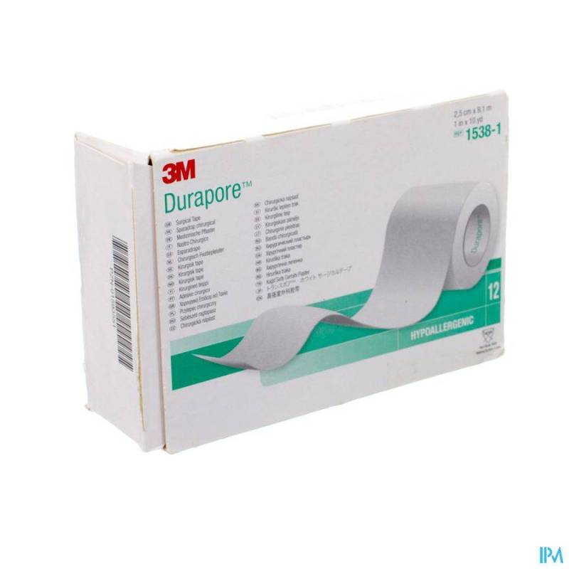Durapore 3m Pleister Kunstzijde 25mmx9m 12 1538/1