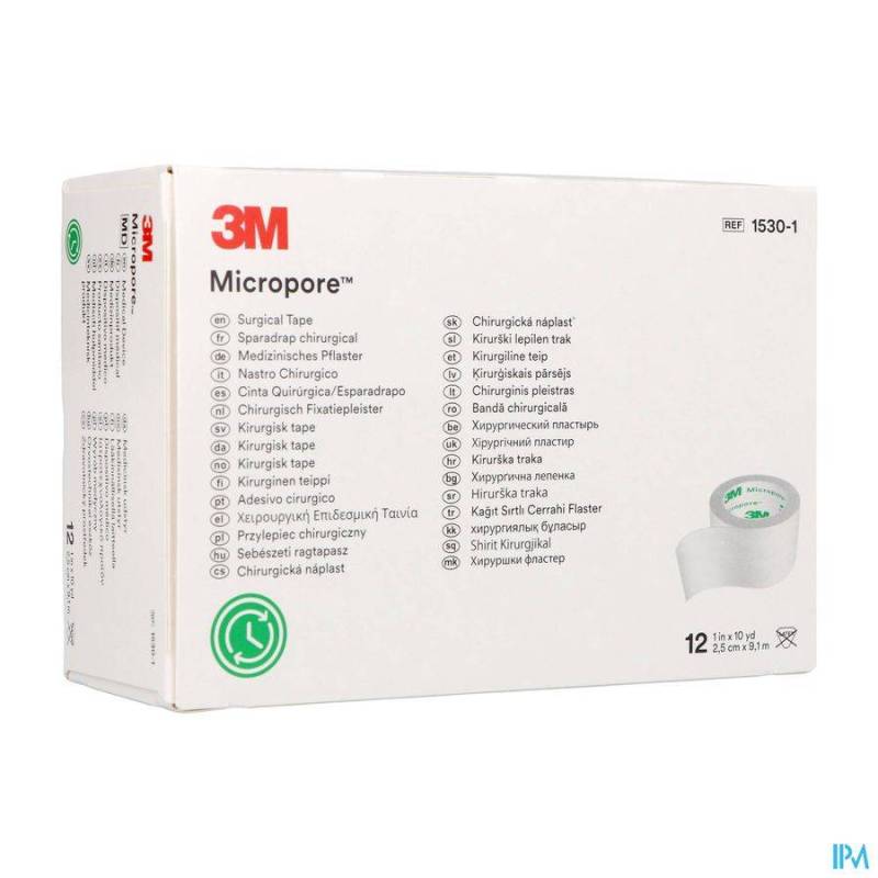 MICROPORE 3M SPARADRAP 25MMX9,14M ROULEAU 12 1530