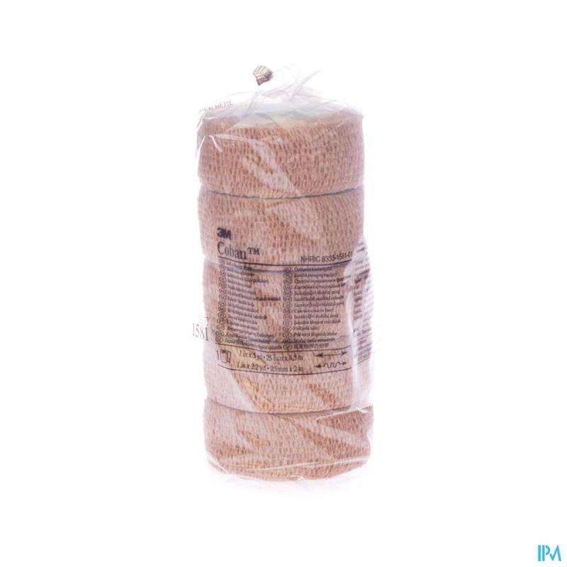 COBAN 3M BANDAGE EL. SKIN ROUL. 2,5CMX4,5M 5 1581