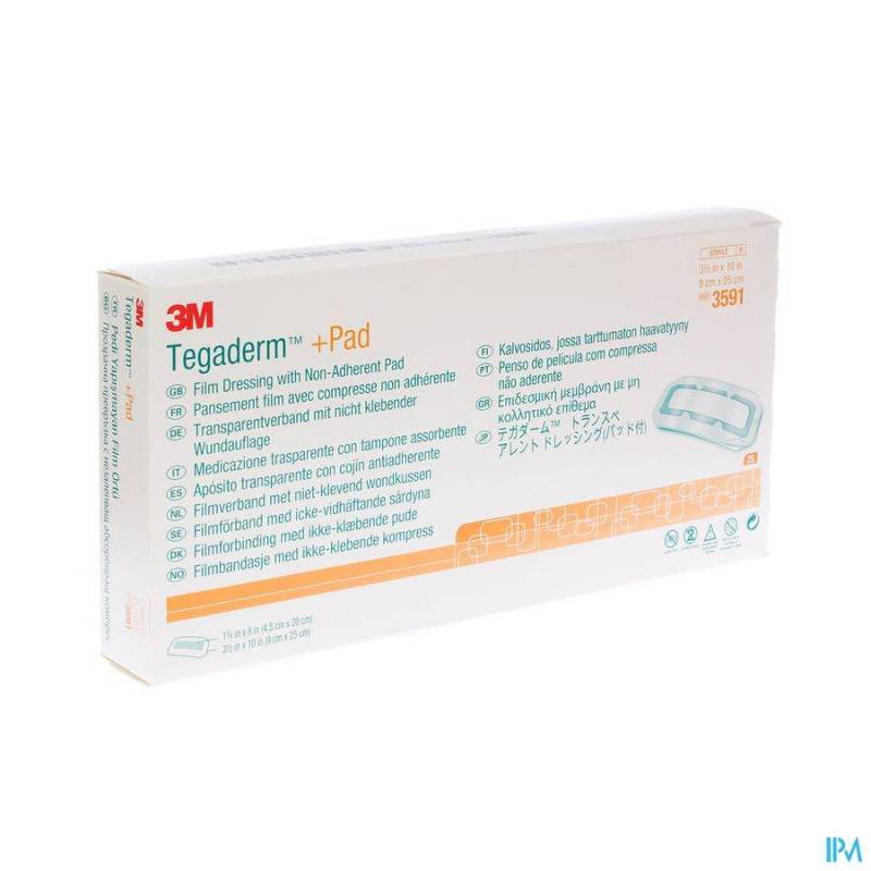 Tegaderm + Pad 3m Transp Steril 9cmx25cm 25 3591