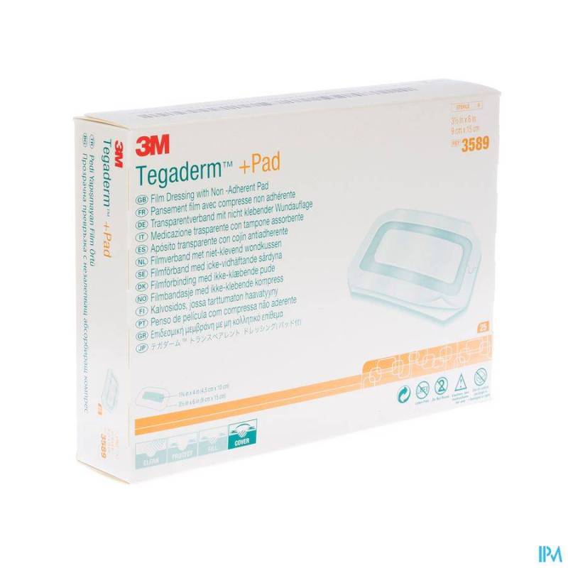 Tegaderm + Pad 3m Transp Steril 9cmx15cm 25 3589