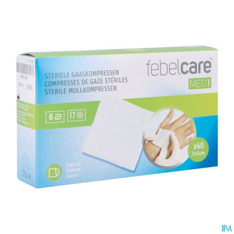 FEBELCARE COMPRESSE GAZE STERILE 5,0X 5,0CM 40X1