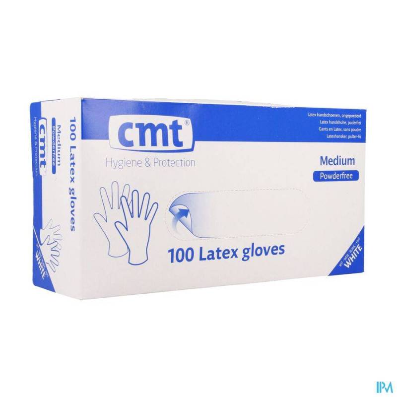 CMT GANTS LATEX BLANC PF M 100