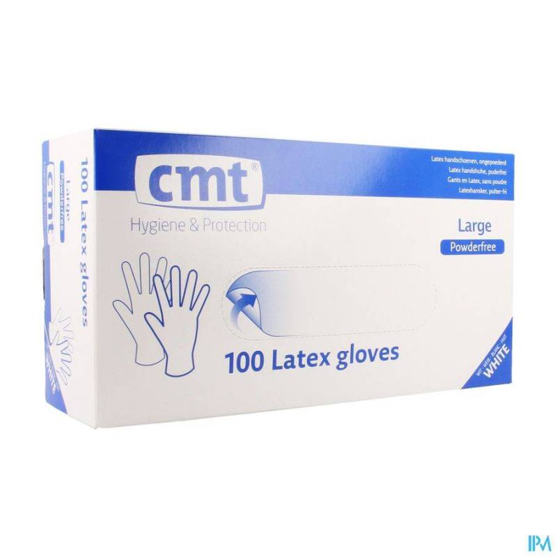 CMT GANTS LATEX BLANC PF L 100