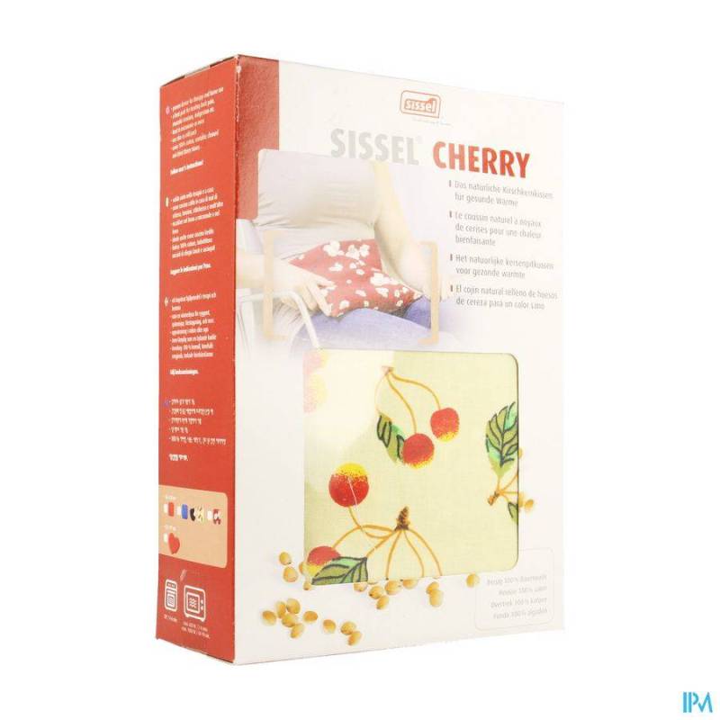 SISSEL CHERRY COUSSIN NOYAUX CERISE 23X26CM MOTIFS