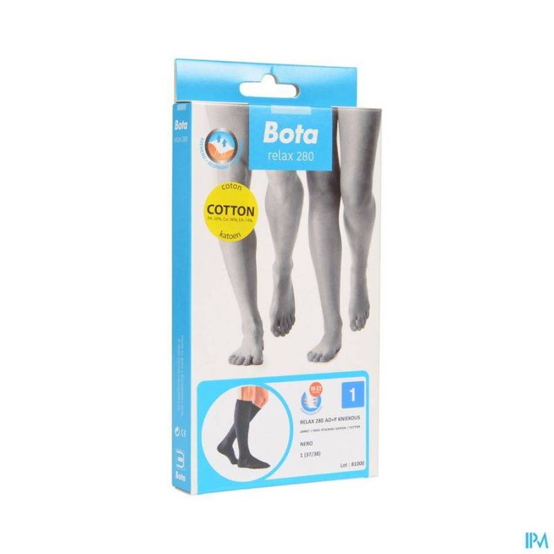 Bota Relax 280 Katoen Korte Kous Zwart N1