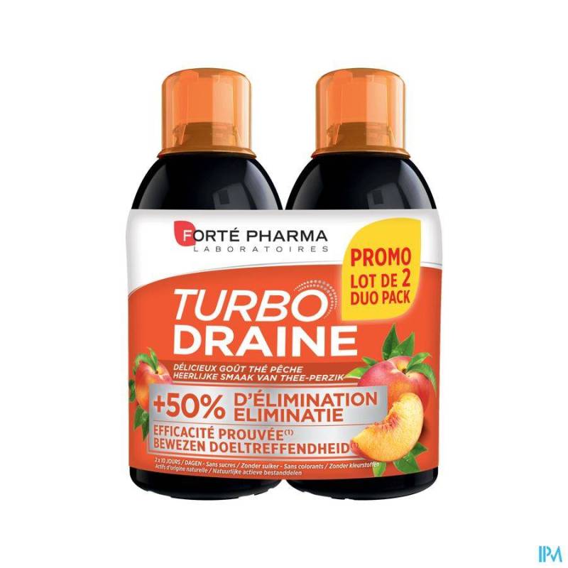 Turbodraine Groene Thee Perzick Duo 2x500ml