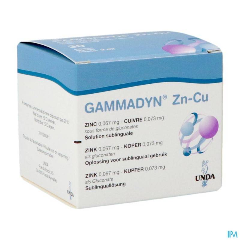 Gammadyn Amp 30 X 2ml Zn-cu Unda