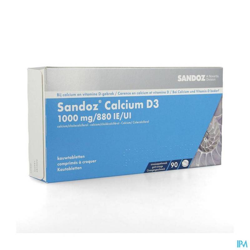 SANDOZ CALCIUM D3 COMP A MACHER 90X1000 MG/880IE  - Generisch