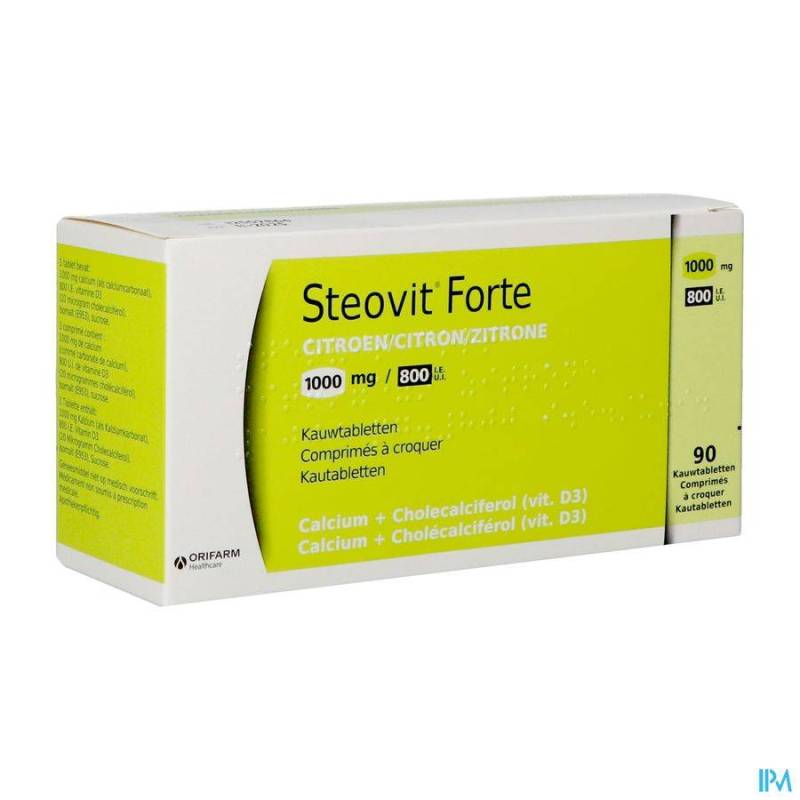 Steovit Forte Citroen 1000mg/800ie Kauwtabl 90 Pip