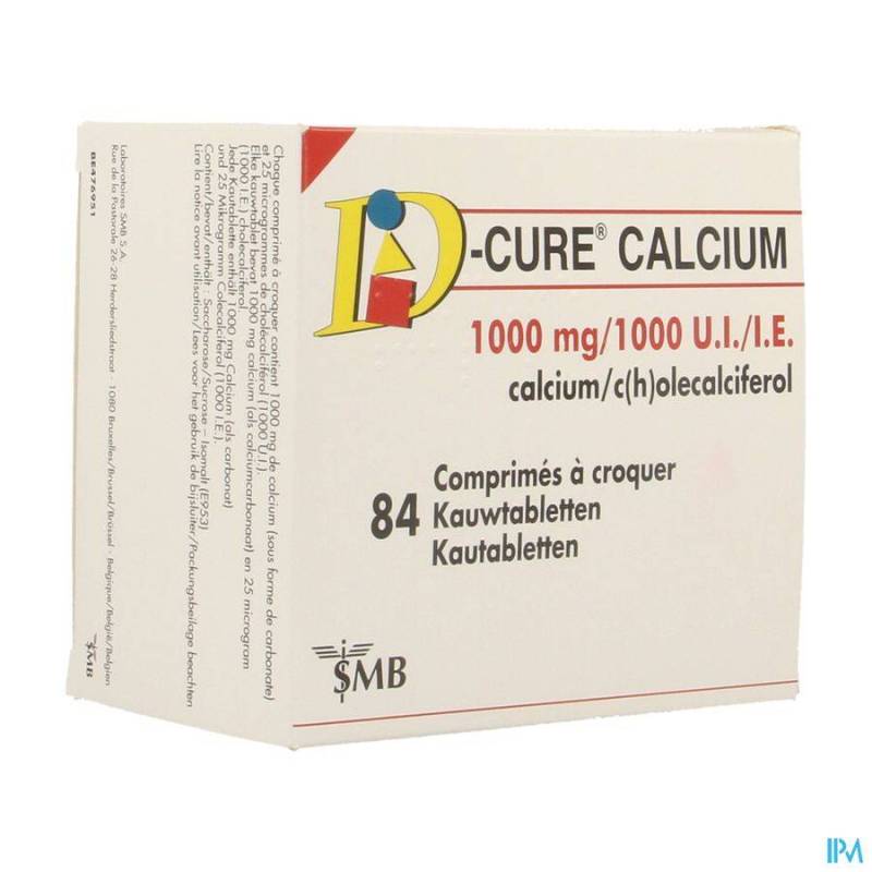 D CURE CALCIUM 1000MG/1000UI COMP CROQUER 84