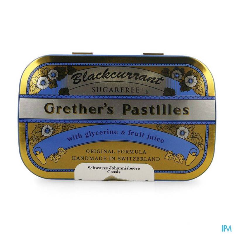 Grether's Pastilles Zwarte Bes Zonder Suiker 110g