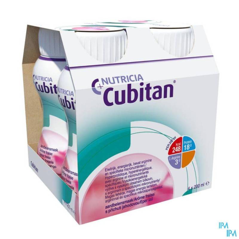 Cubitan Aardbei 4x200ml