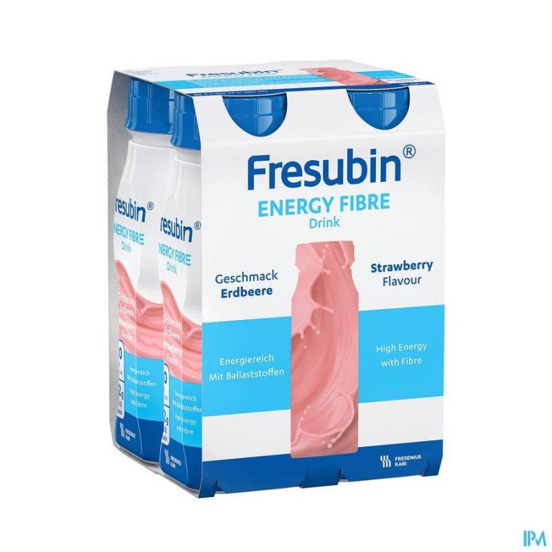 Fresubin Energy Fibre Drink Aardbei 4x200ml