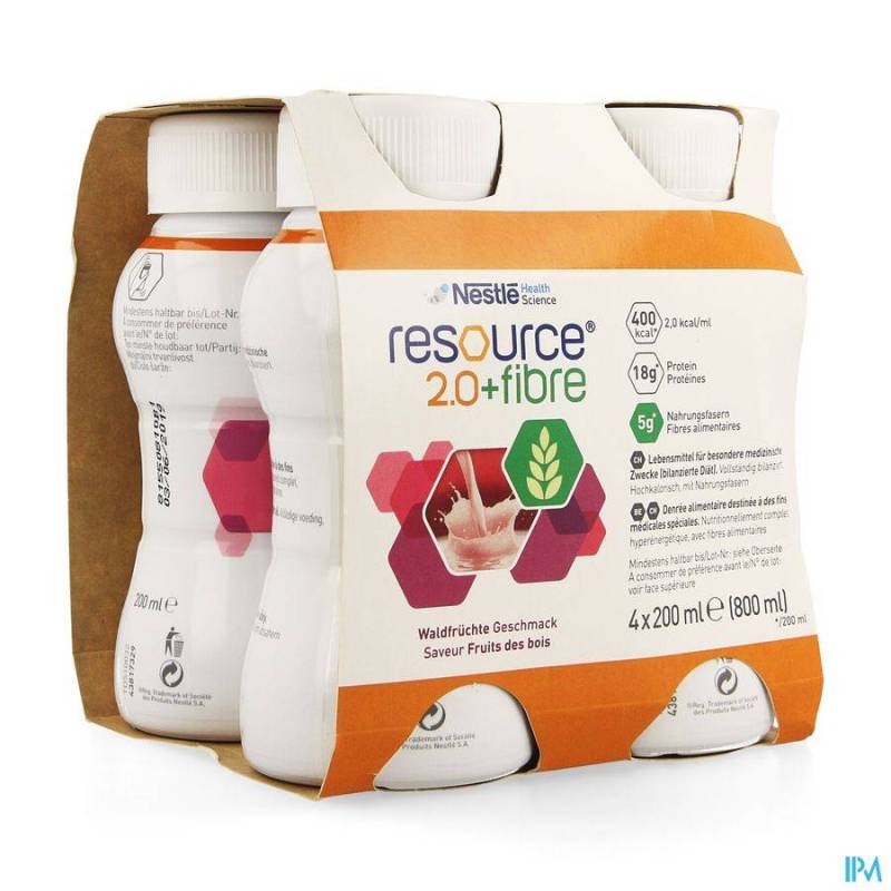 Resource 2.0 Fibre Bosvruchten 4x200ml 12100791