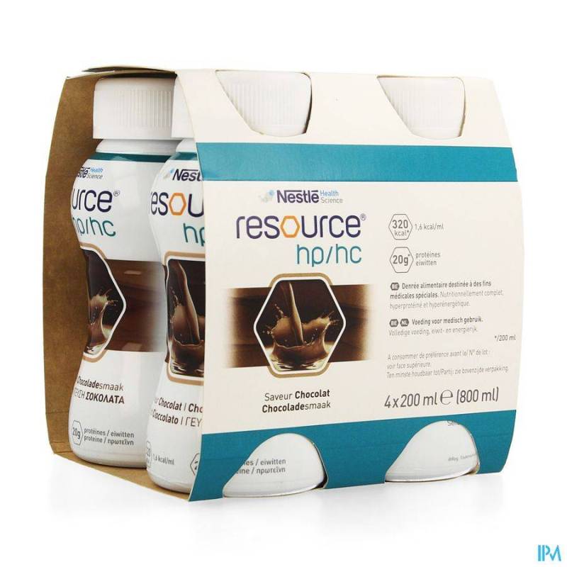 Resource Hp Hc Chocolade Fles 4x200ml