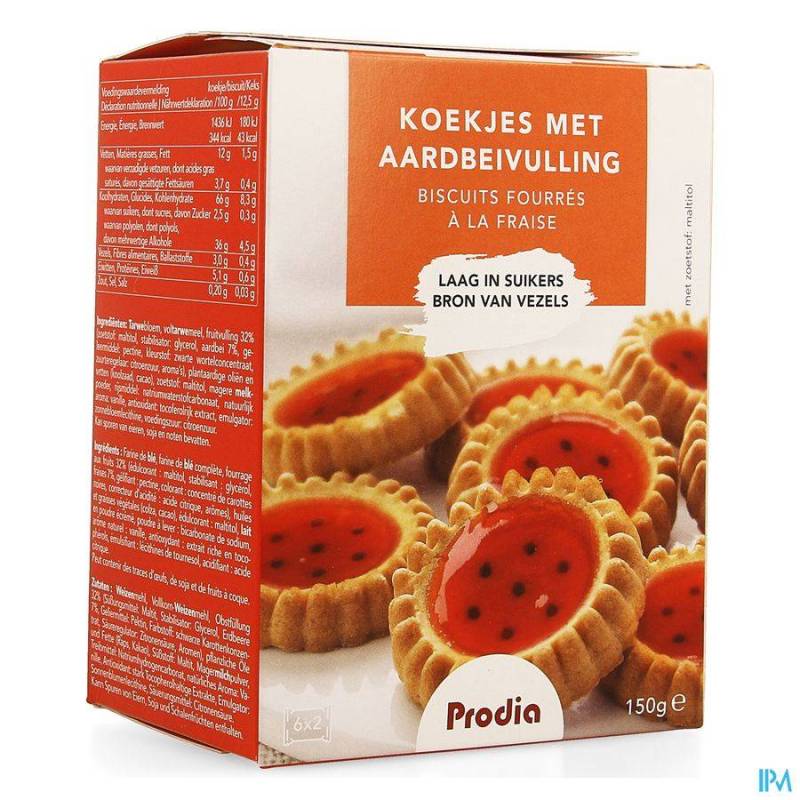 PRODIA BISCUITS FOURRES FRAISE 150G 5850