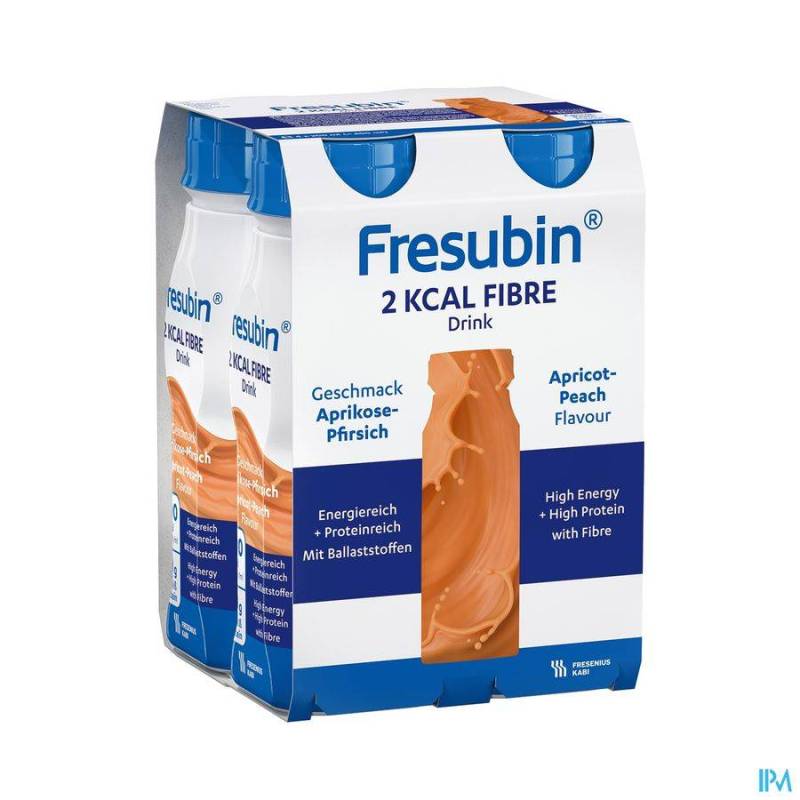 Fresubin 2kcal Fibre Drink Abrikoos-perzik Easybottle 4x200ml