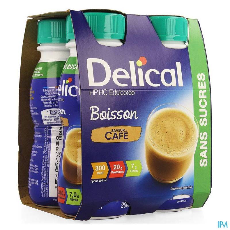 DELICAL BOISSON HP-HC S/SUCRE CAFE 4X200ML