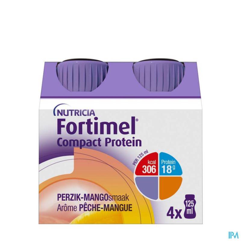 FORTIMEL COMPACT PROTEIN PECHE-MANGUE 4X125ML