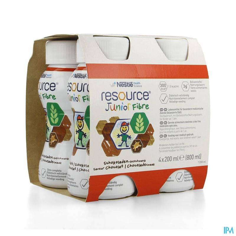 Resource Junior Fibre Chocolade 4x200ml