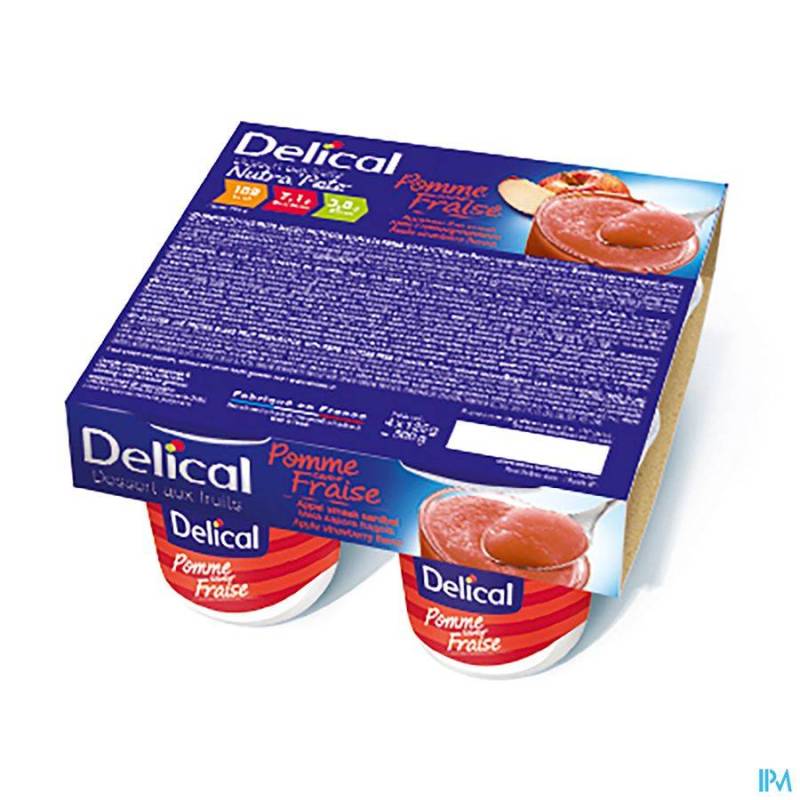 Delical Nutra Pote Appel Aardbei 4x125g