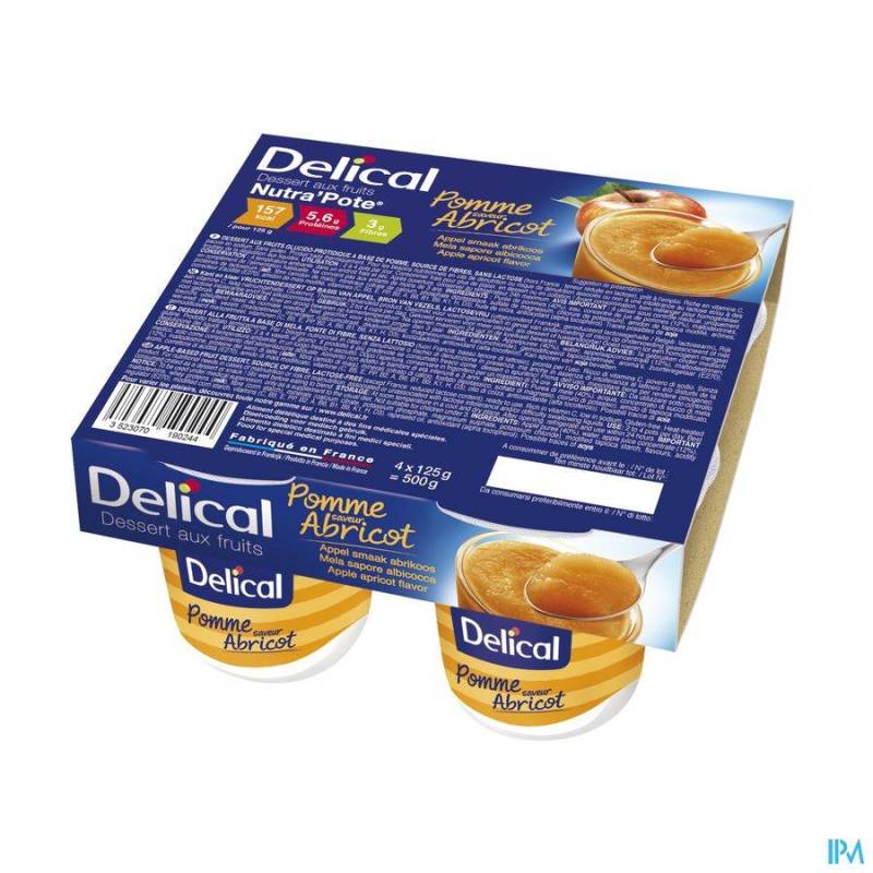 Delical Nutra Pote Appel Abrikoos 4x125g