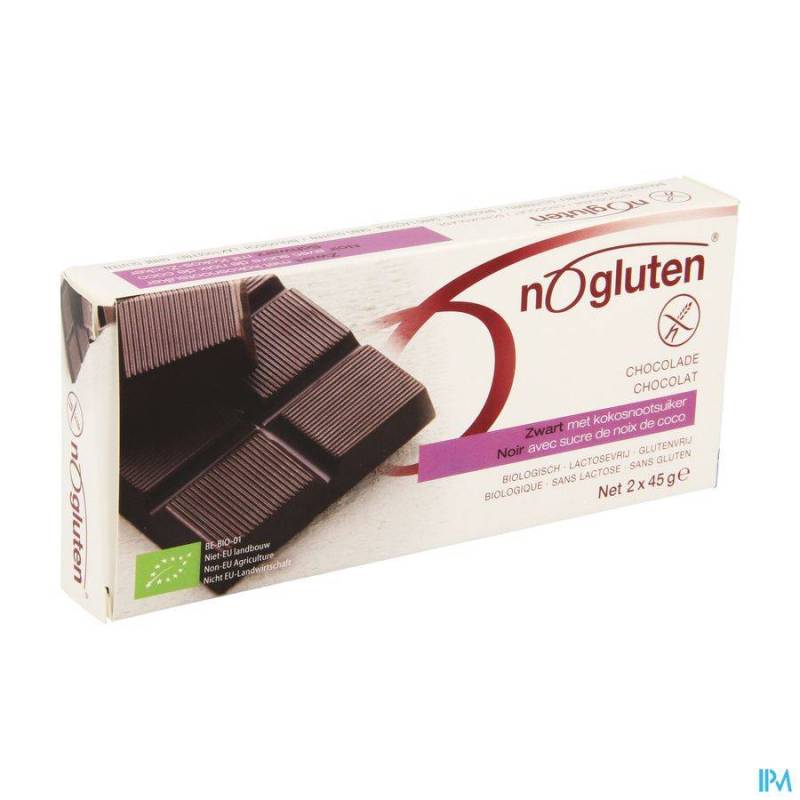 Nogluten Chocoladereep Zwart Bio 2x45g 3996