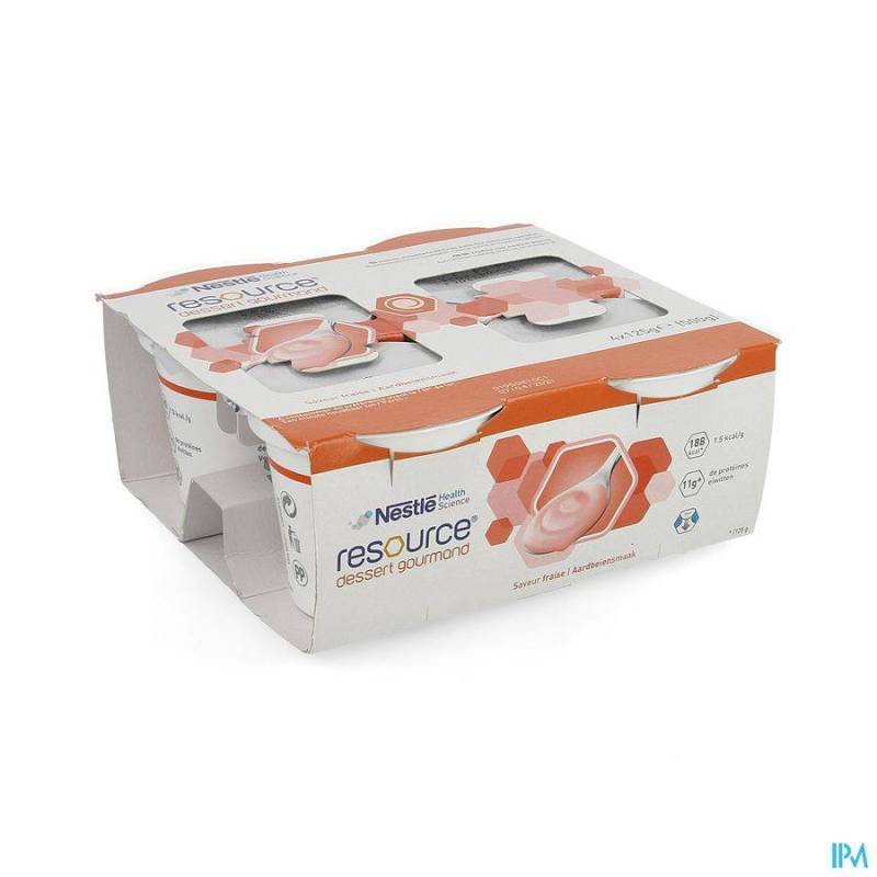 RESOURCE DESSERT GOURMAND FRAISE 4X125G 12311130