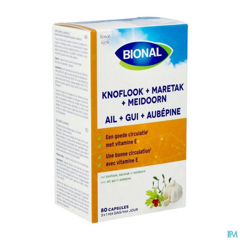 BIONAL AIL-GUI-AUBEPINE-VIT E CAPS 80