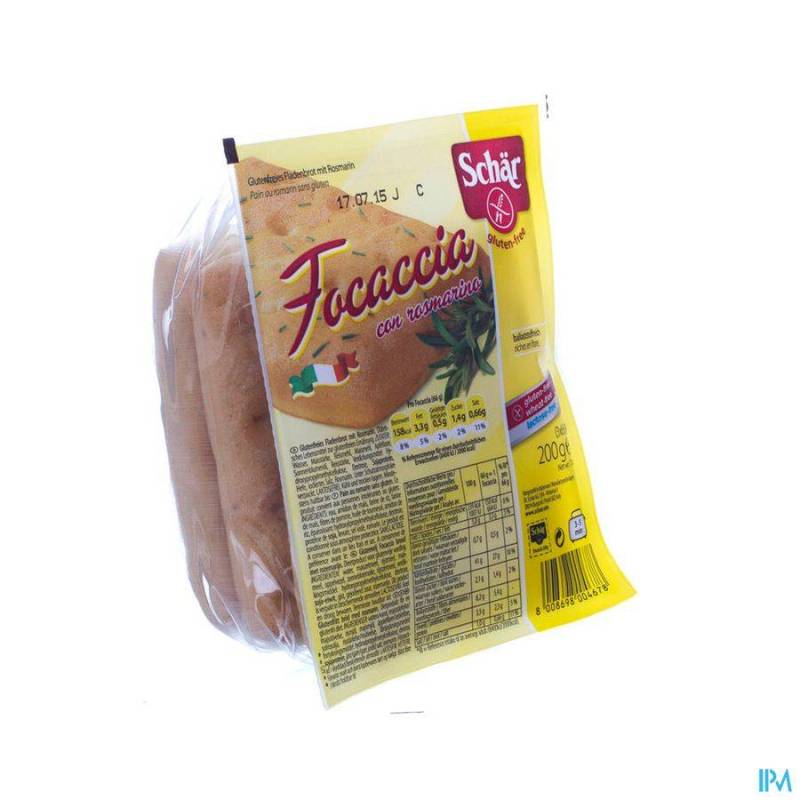 SCHAR FOCACCIA ROSMARIN S/GLUTEN 200G 6650