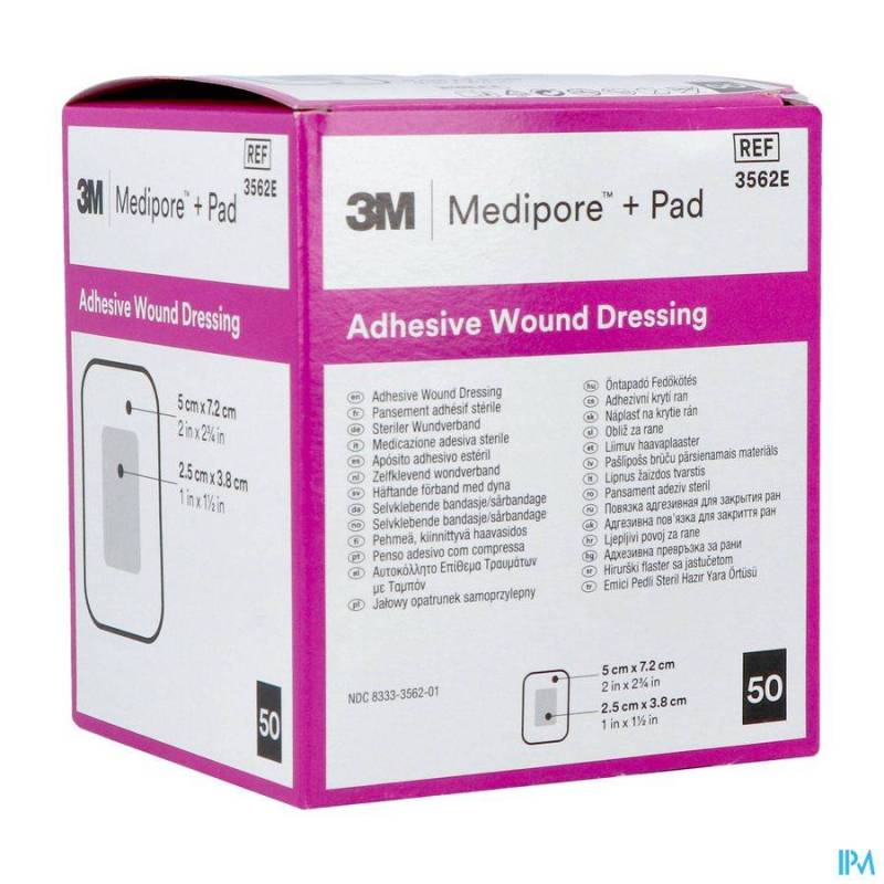 MEDIPORE + PAD 3M 5X 7,2CM 50 3562E