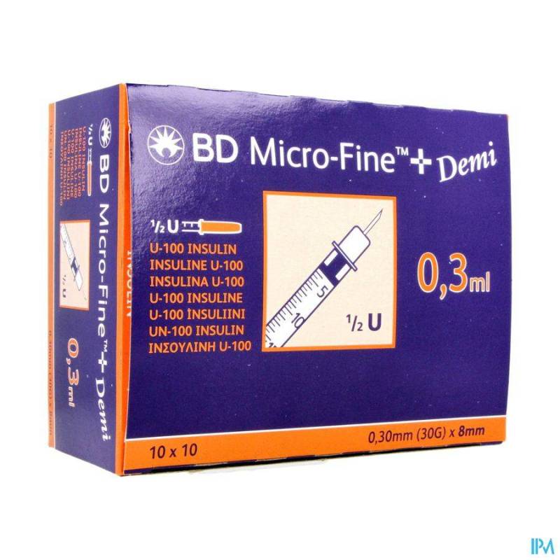 BD MICROFINE+ SER.INS.DEMI 0,3ML 30G 8MM100 324826