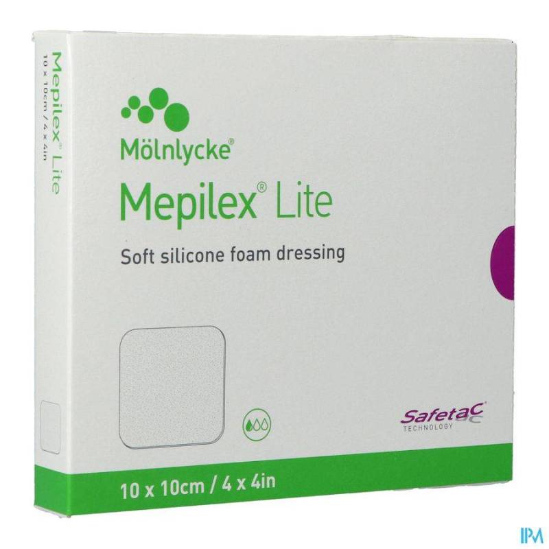 MEPILEX LITE PANS FIN SIL STER 10X10,00CM 5 284100