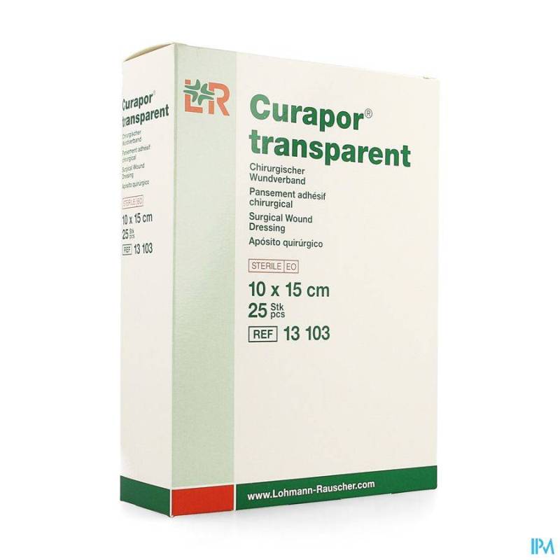 Curapor Transparant Steriel 10cmx15cm 25 13103