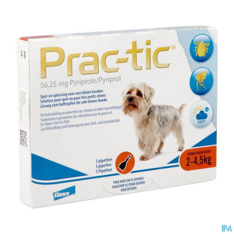 Prac-tic Spot-on A/vlo-teek Z.kleine Hond Pip.1x3