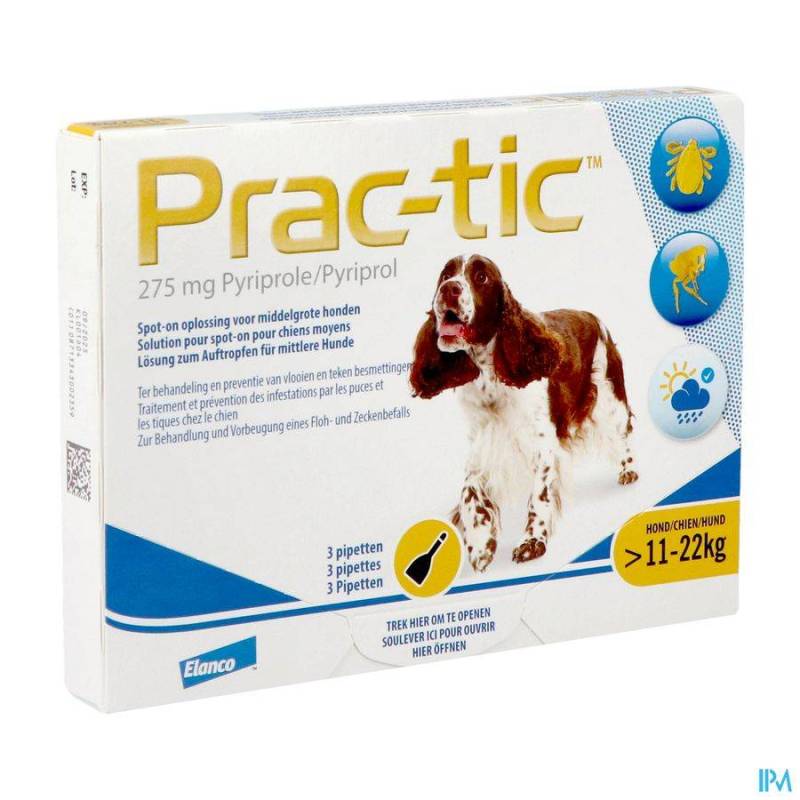 Prac-tic Spot-on A/vlo-teek Hond Middel Pip.1x3