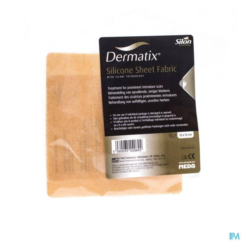 DERMATIX SILICONE SHEET FABRIC ADH 13X13CM 1