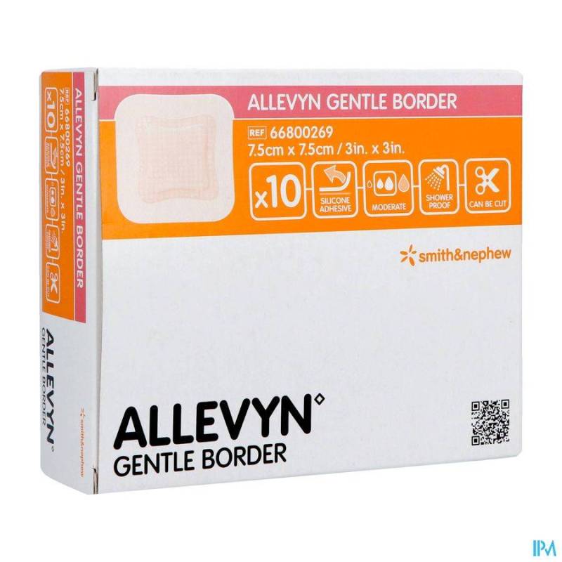 ALLEVYN GENTLE BORDER STER 7,5X 7,5CM 10 66800269