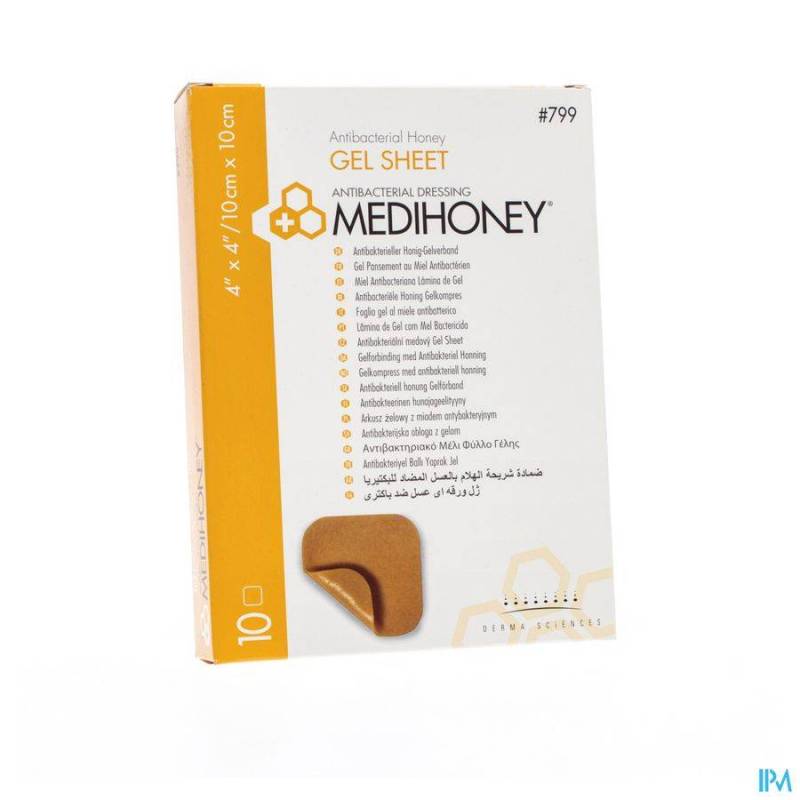 Medihoney Gelverband A/bact. Honing 10x10cm 10