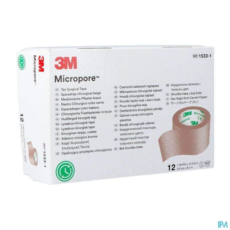 Micropore 3m Skin Tone 25,0mmx9,15m Rol 12 15331