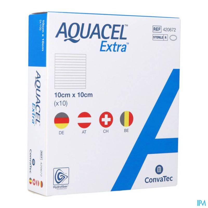 AQUACEL EXTRA PANS HYDROFIBER+RENF.FIBR.10X10CM 10