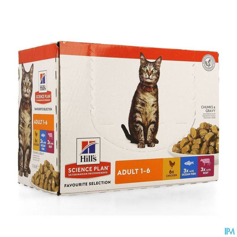 Hills Science Plan Feline Kat Adult Multipack Classic 12x85g